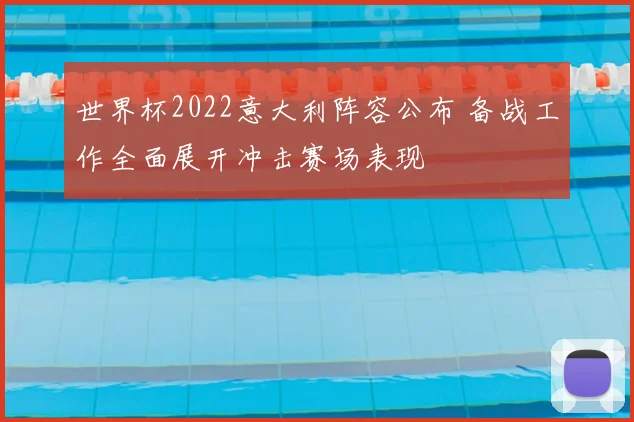 世界杯2022意大利阵容公布 备战工作全面展开冲击赛场表现
